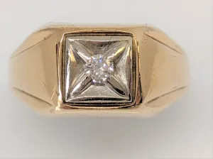 10K .14 CARAT TOTAL DIAMOND ROUND ESTATE RING 5.0 GRAMS