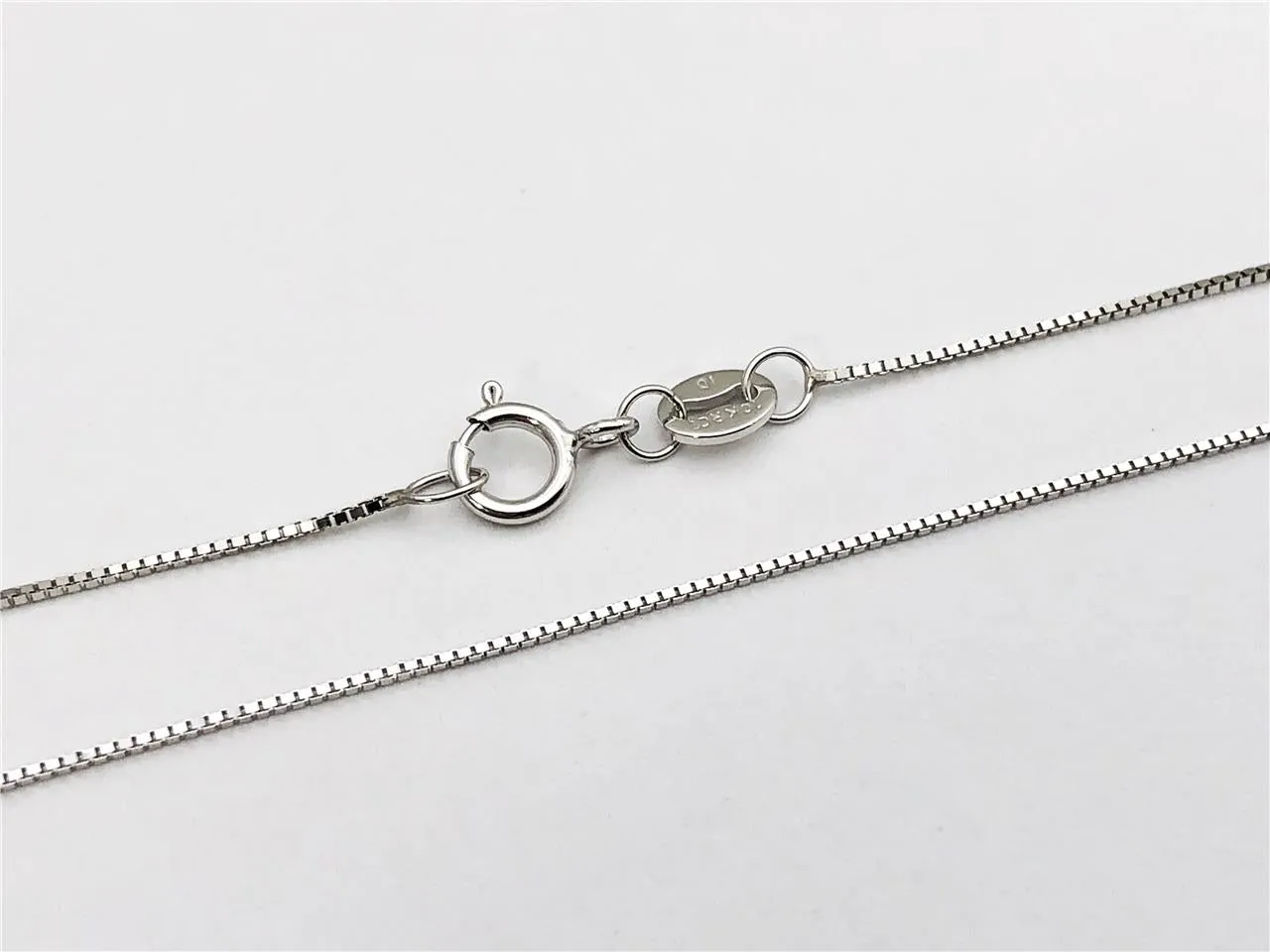 10K Solid White Gold 16" 18" 20" - 0.5mm, Thin Dainty Minimalist Necklace for Pendant / Charm, Thin gold chain, Genuine 10K Gold