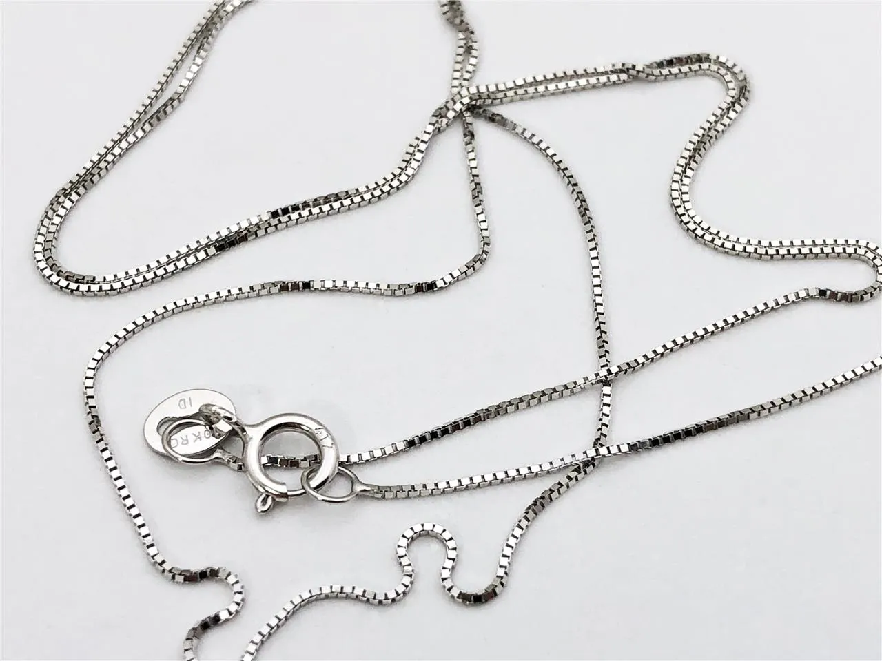 10K Solid White Gold 16" 18" 20" - 0.5mm, Thin Dainty Minimalist Necklace for Pendant / Charm, Thin gold chain, Genuine 10K Gold
