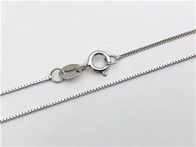 10K Solid White Gold 16" 18" 20" - 0.5mm, Thin Dainty Minimalist Necklace for Pendant / Charm, Thin gold chain, Genuine 10K Gold