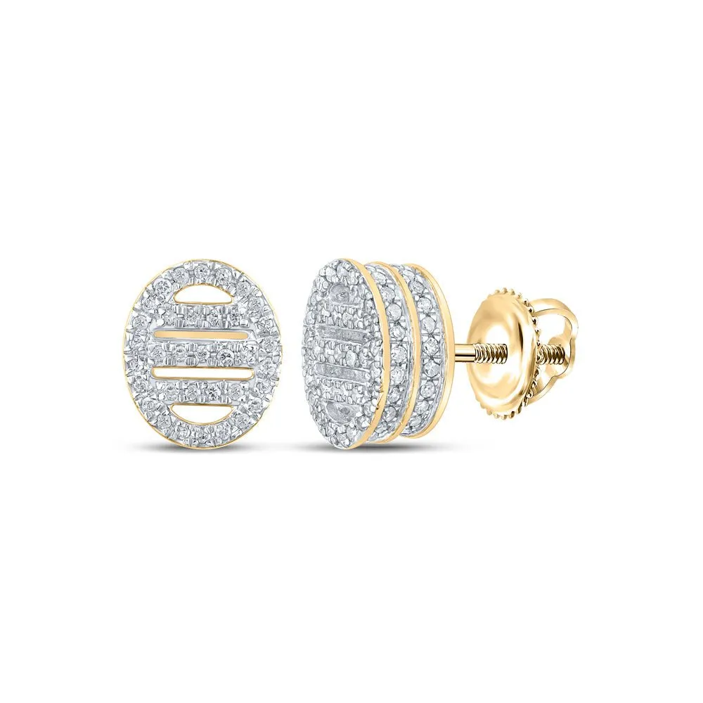 10kt Yellow Gold Oval Diamond Earrings - Timeless Elegance and Sparkling Brilliance