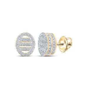 10kt Yellow Gold Oval Diamond Earrings - Timeless Elegance and Sparkling Brilliance