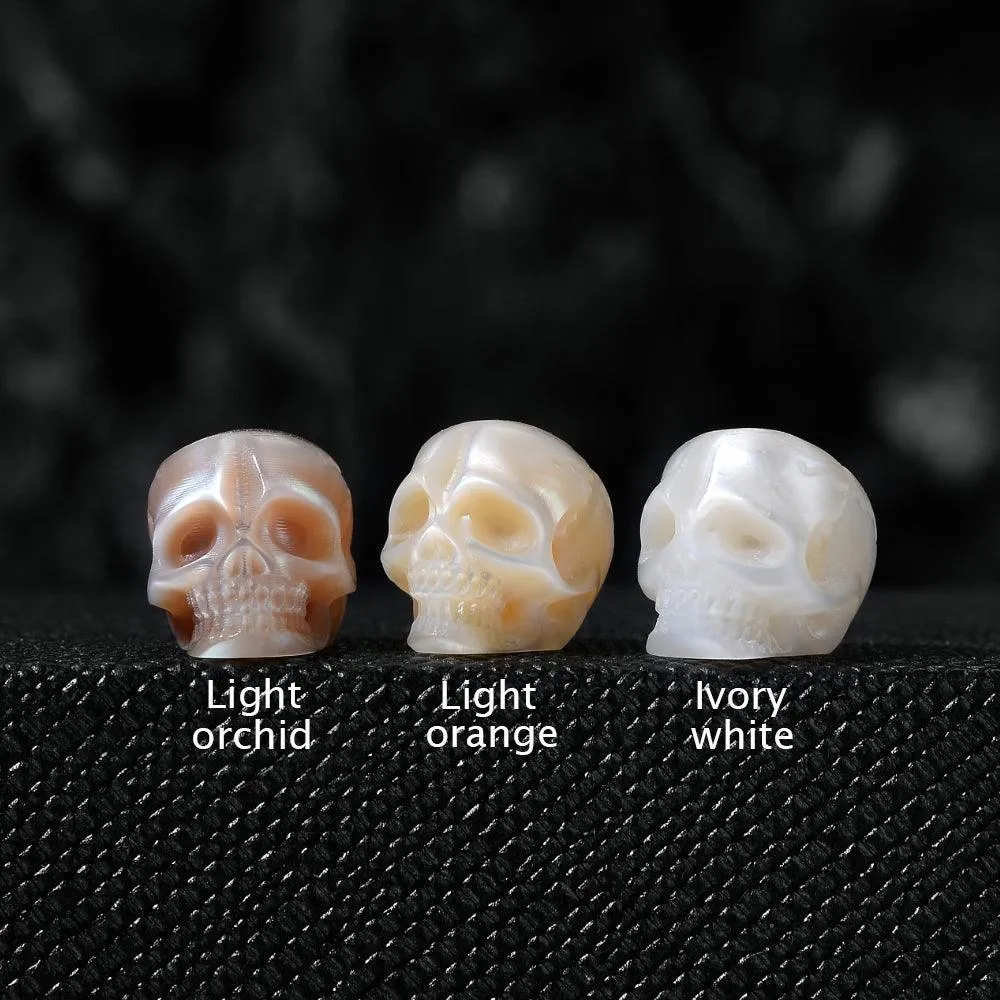 12 Zodiac Signs Libra Pearl Skull CZ Necklace