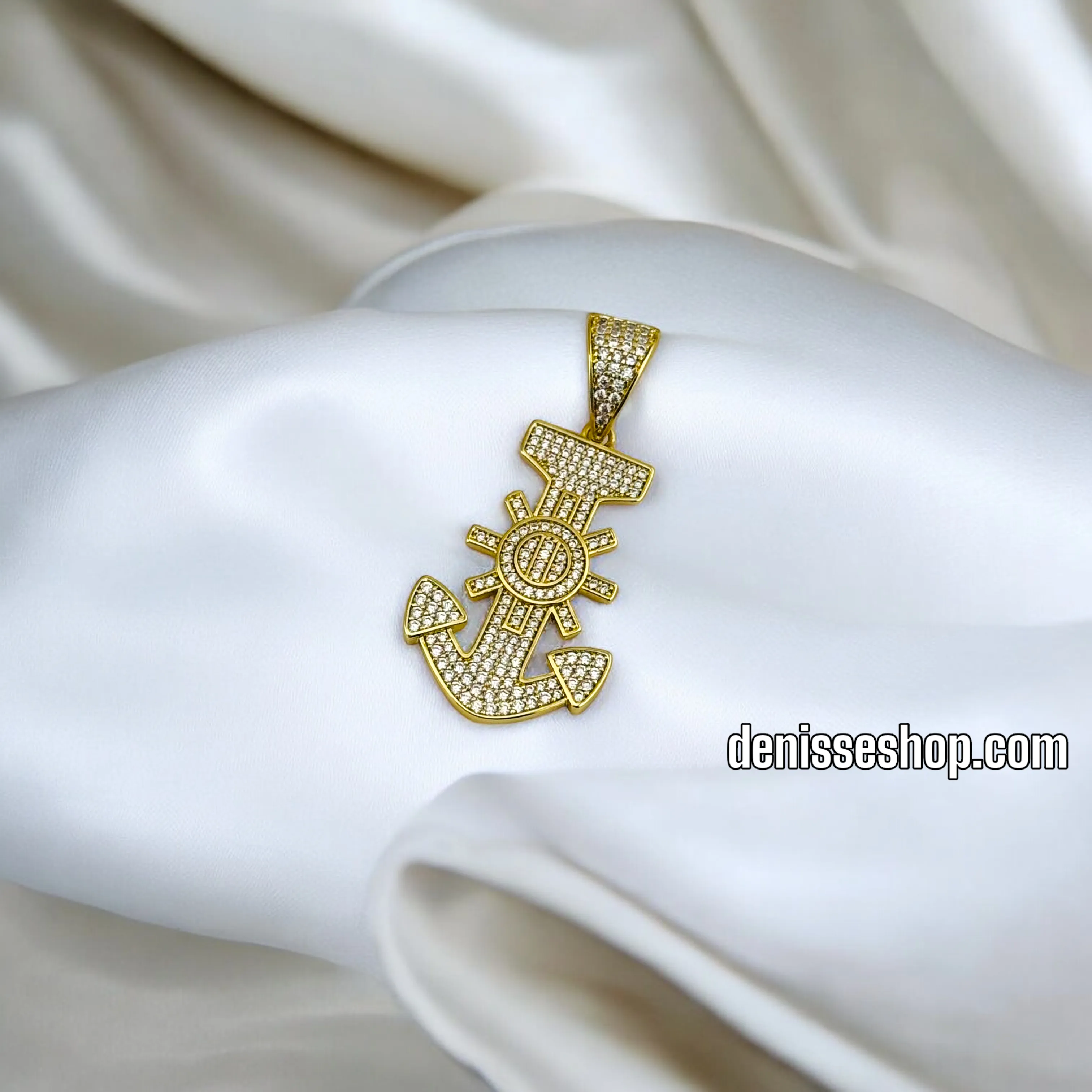 14K / BLING ANCHOR PENDANT P565