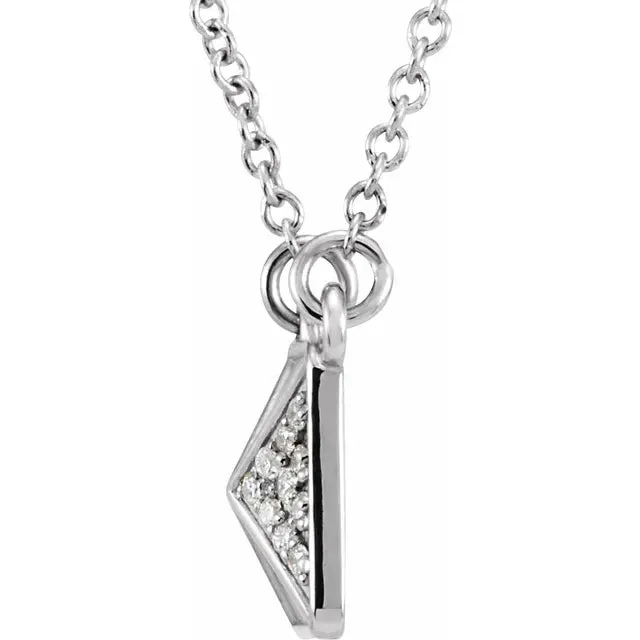 14K Gold Diamond Accented Pyramid Spike Necklace