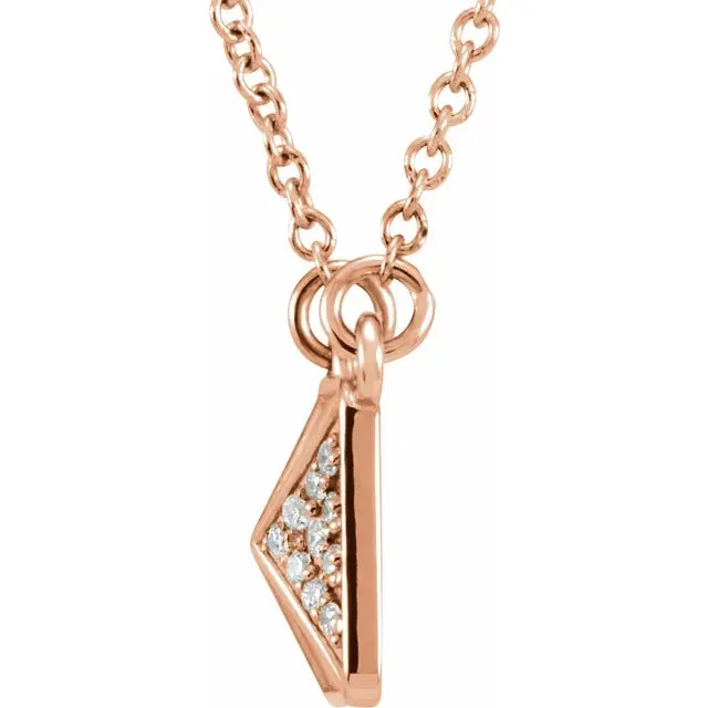 14K Gold Diamond Accented Pyramid Spike Necklace