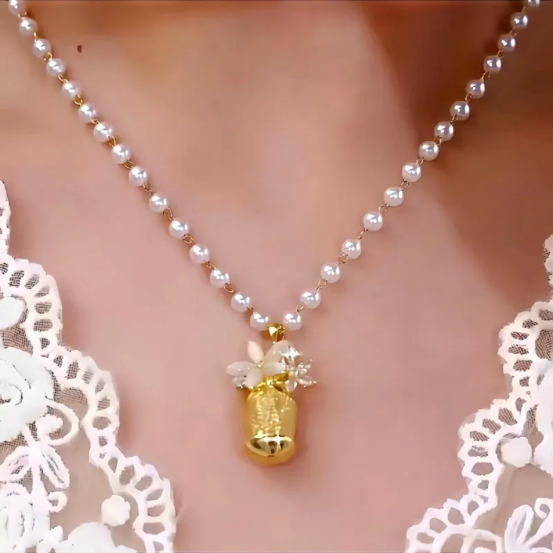 14K Gold-Plated Luxury Zircon Flower Mesh Necklaces