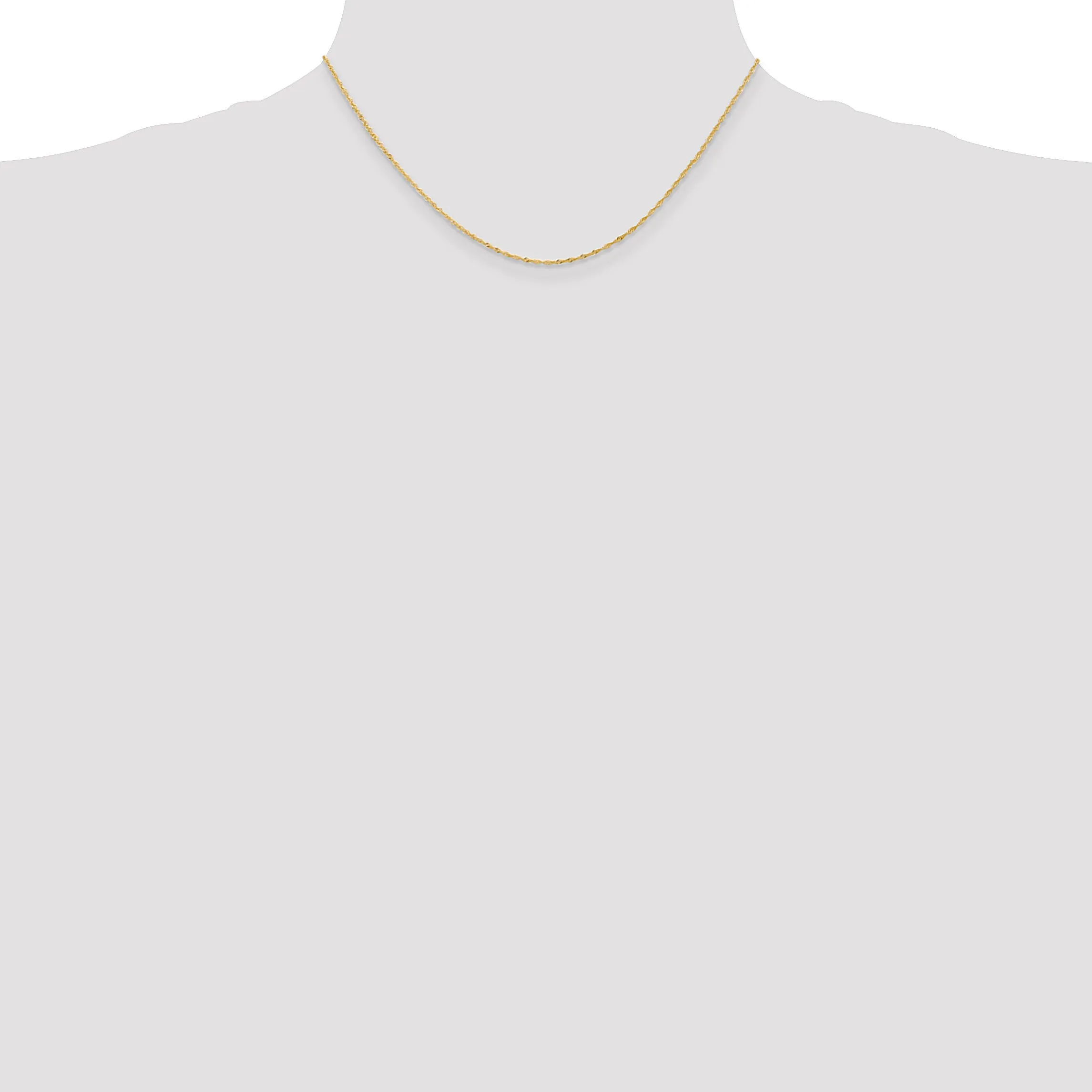 14K Gold Singapore Chain Necklace with Polished Finish for Women