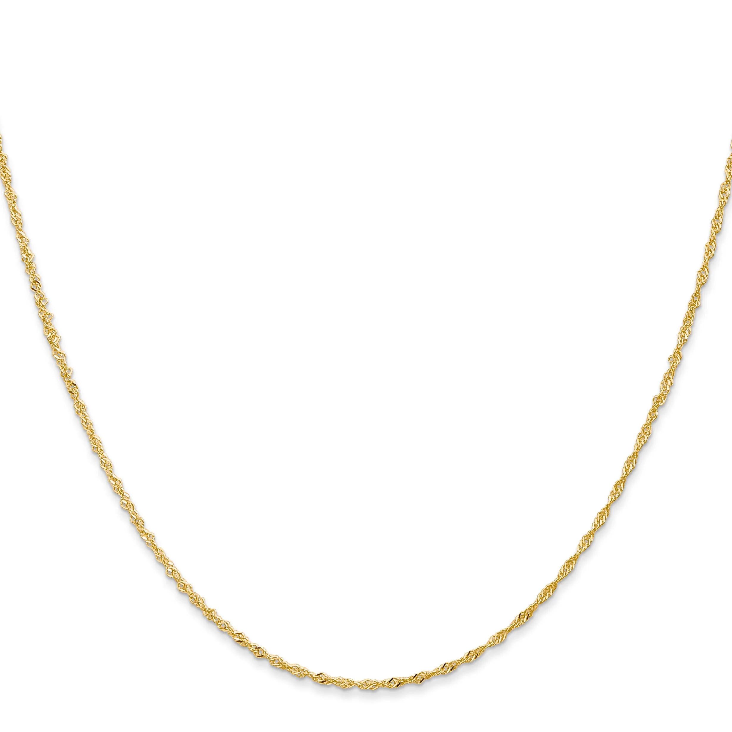 14K Gold Singapore Chain Necklace with Polished Finish for Women