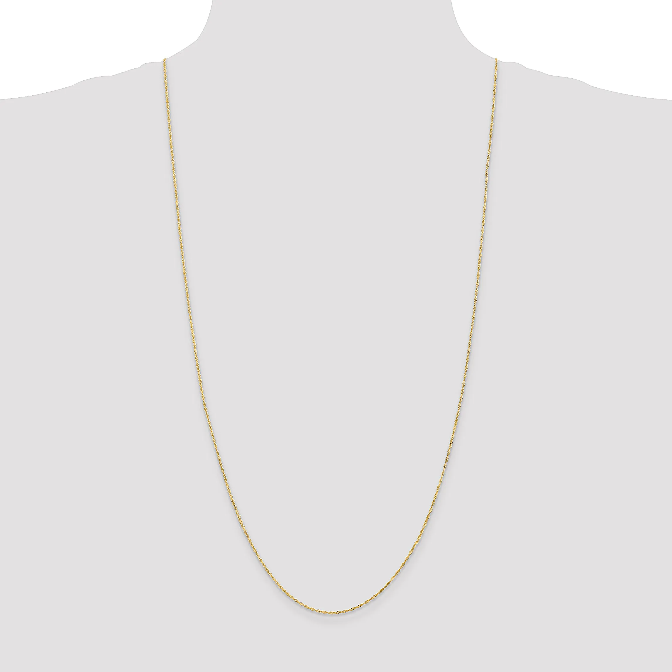 14K Gold Singapore Chain Necklace with Polished Finish for Women