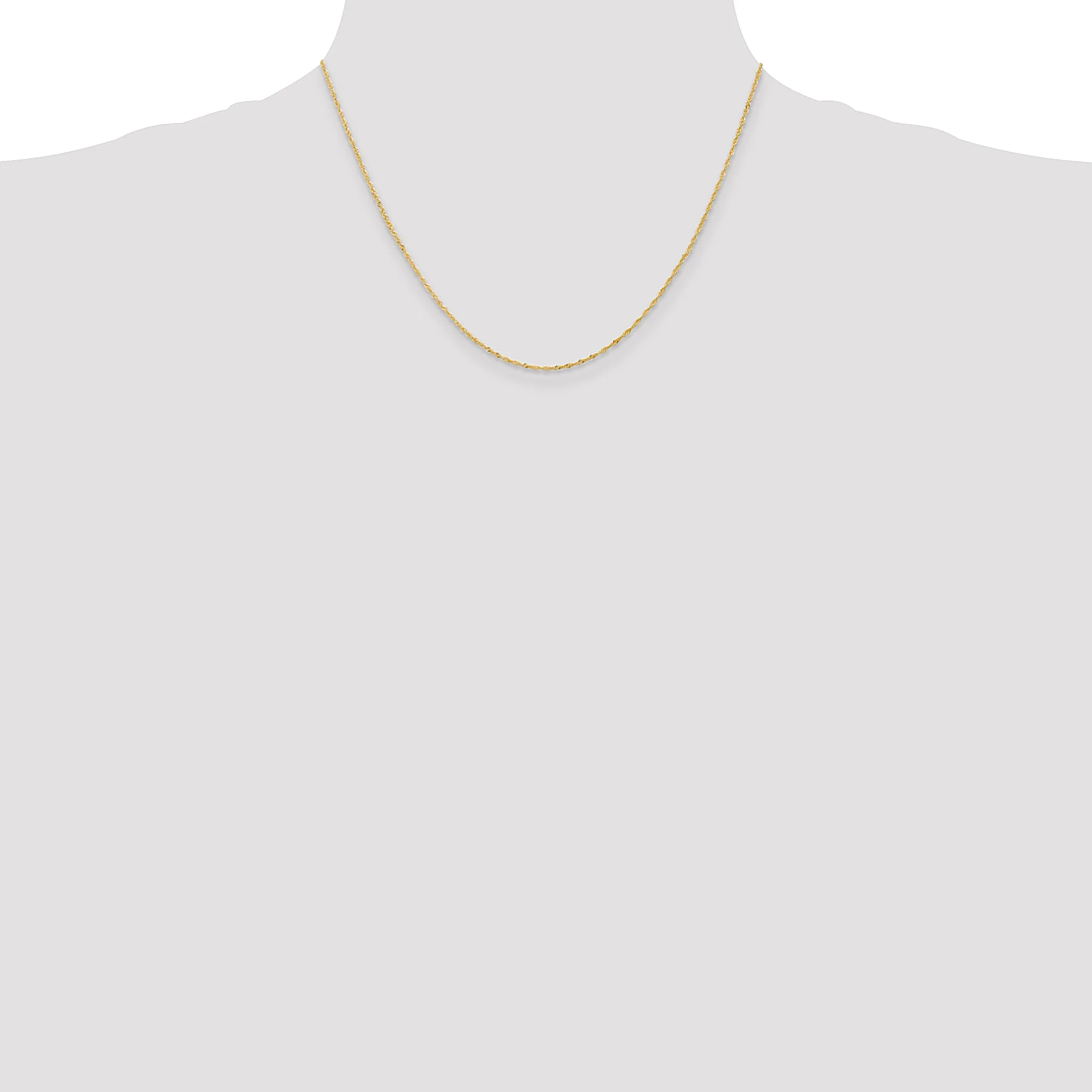 14K Gold Singapore Chain Necklace with Polished Finish for Women