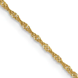 14K Gold Singapore Chain Necklace with Polished Finish for Women