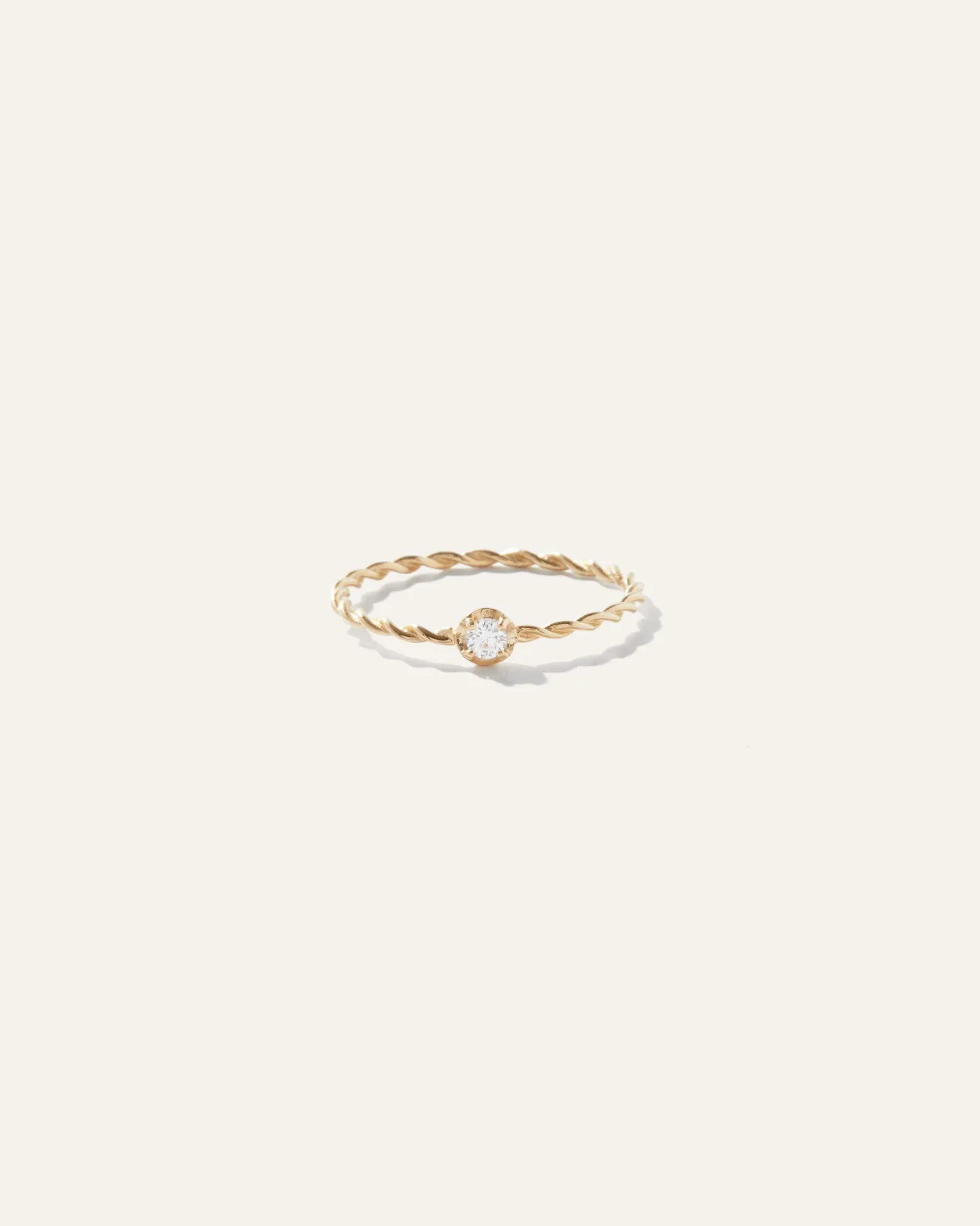 14K Gold Solo Diamond Twist Ring