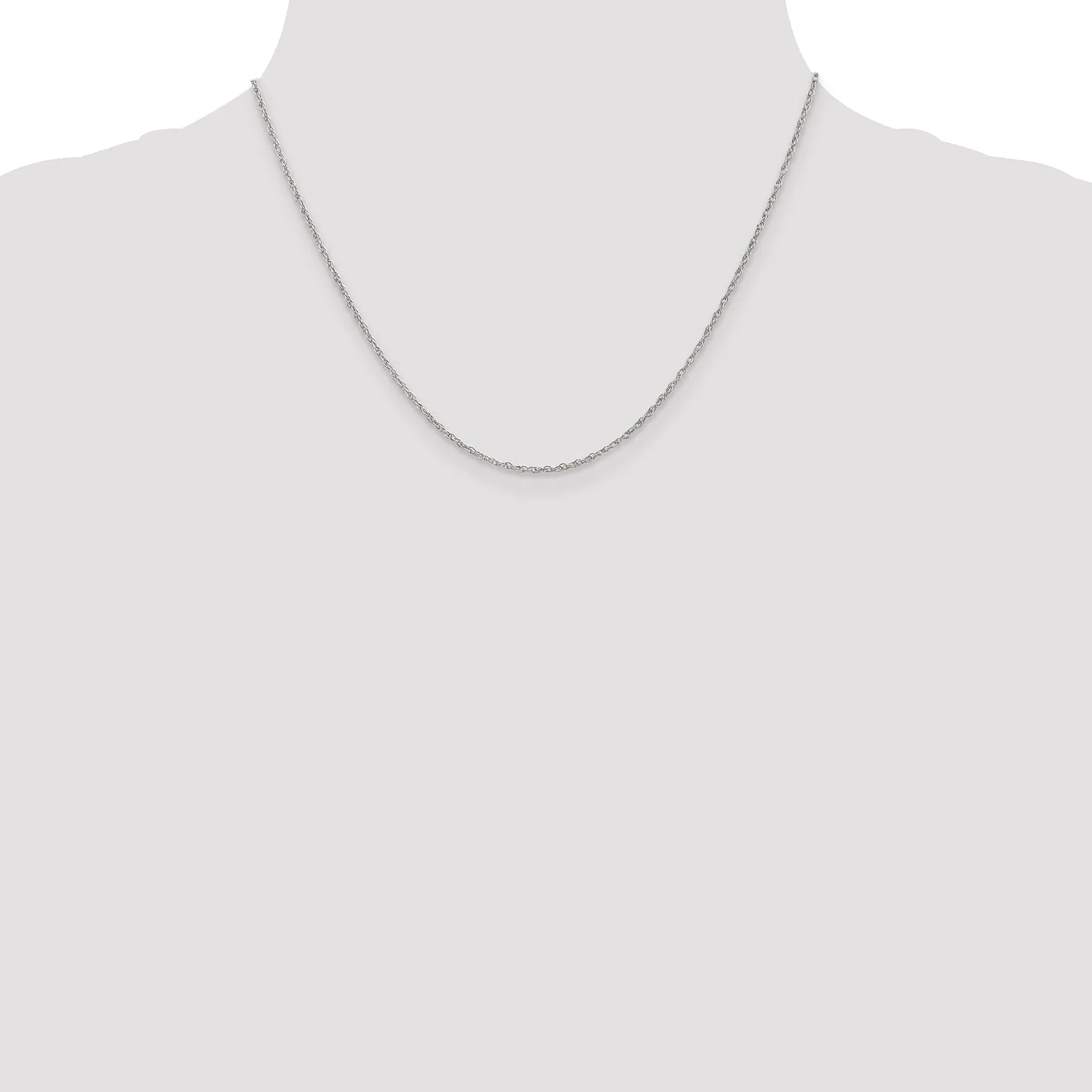 14k White Gold 1.30mm Heavy-Baby Rope Chain