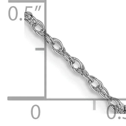 14k White Gold 1.30mm Heavy-Baby Rope Chain