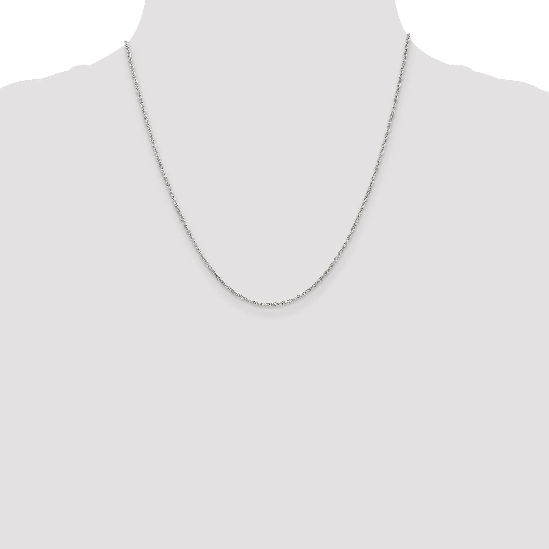 14k White Gold 1.30mm Heavy-Baby Rope Chain