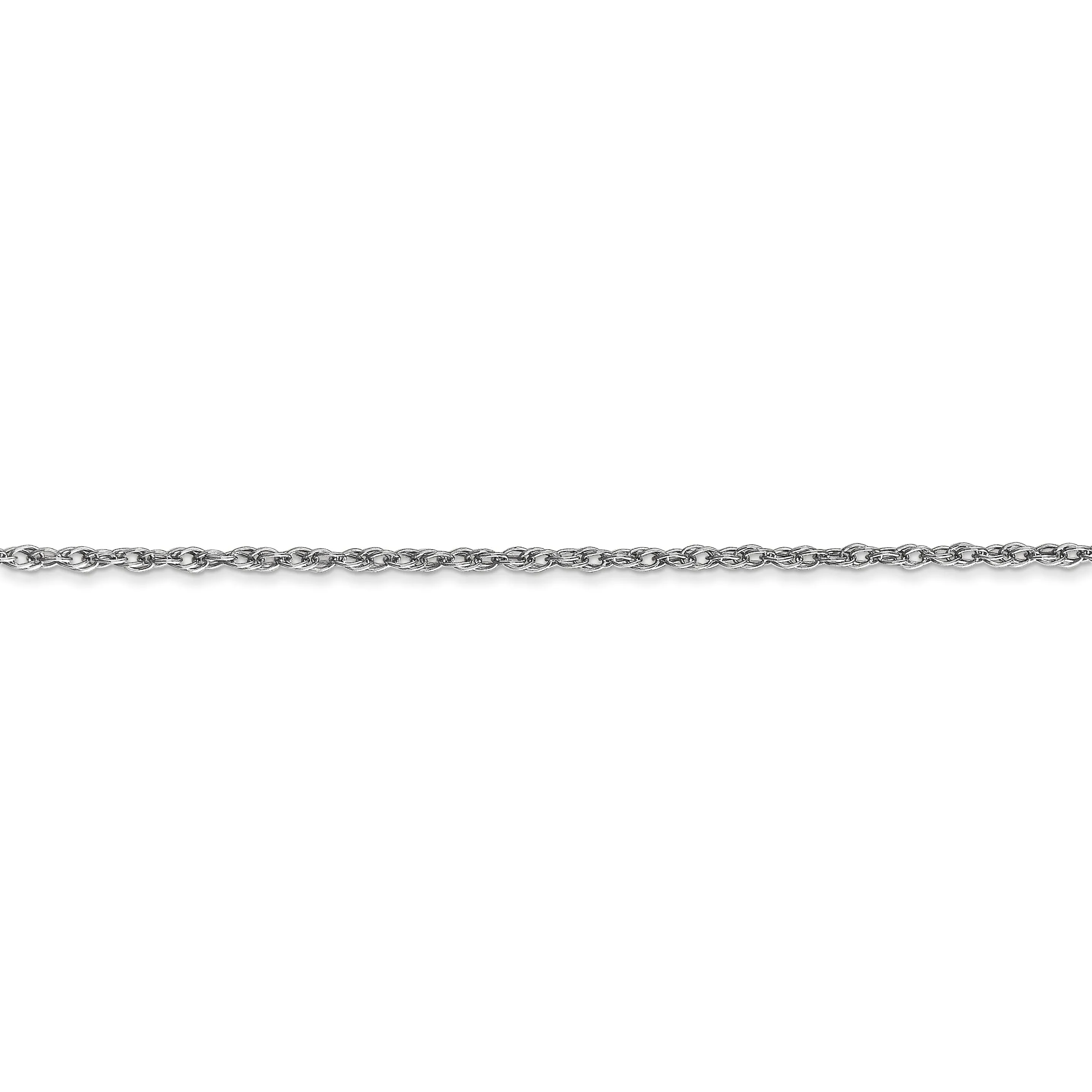 14k White Gold 1.30mm Heavy-Baby Rope Chain
