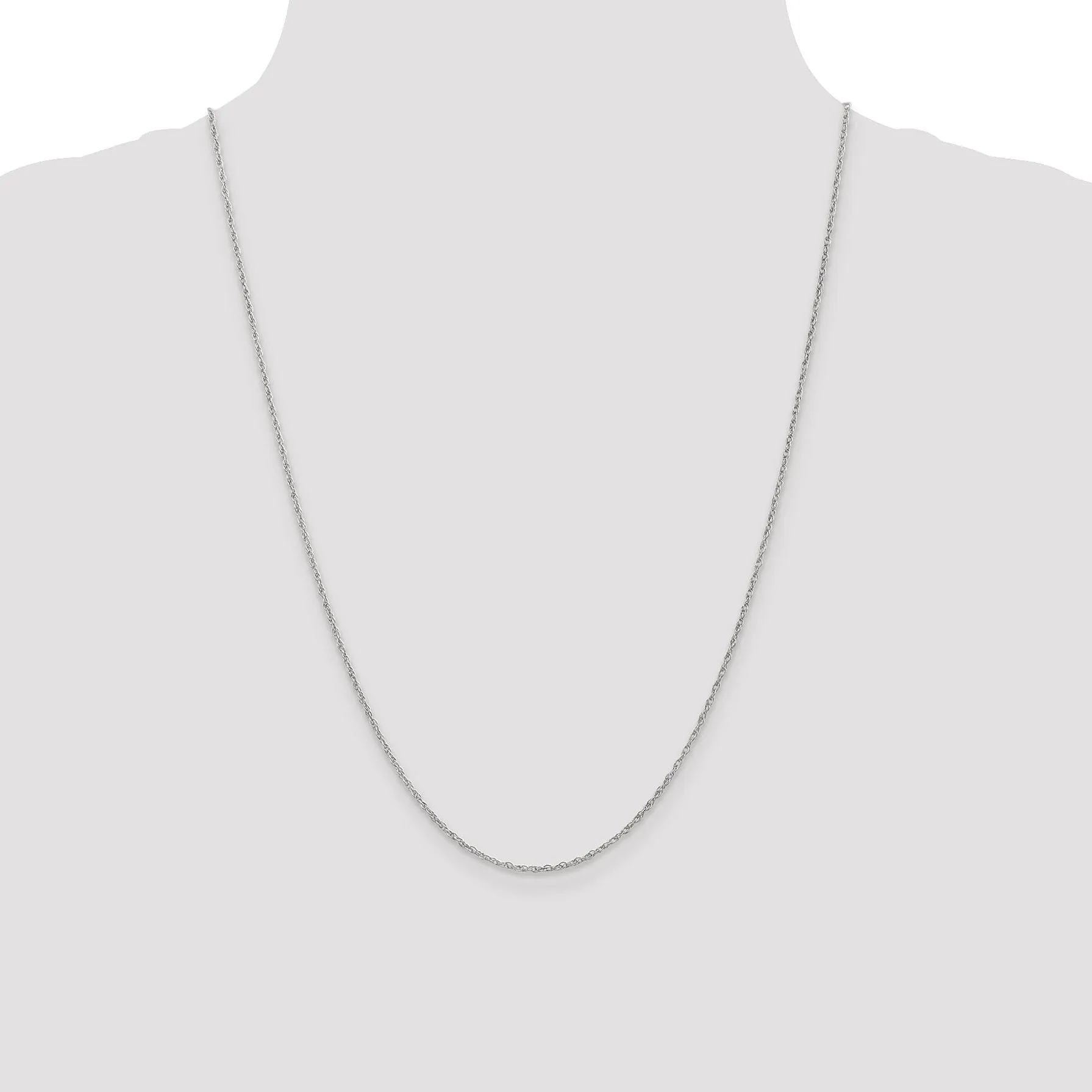 14k White Gold 1.30mm Heavy-Baby Rope Chain