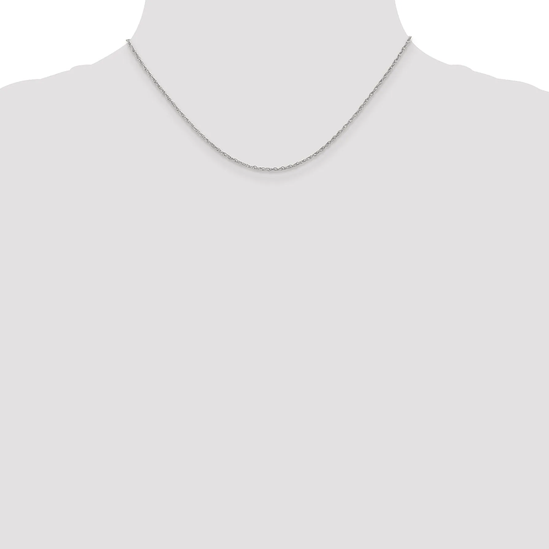 14k White Gold 1.30mm Heavy-Baby Rope Chain