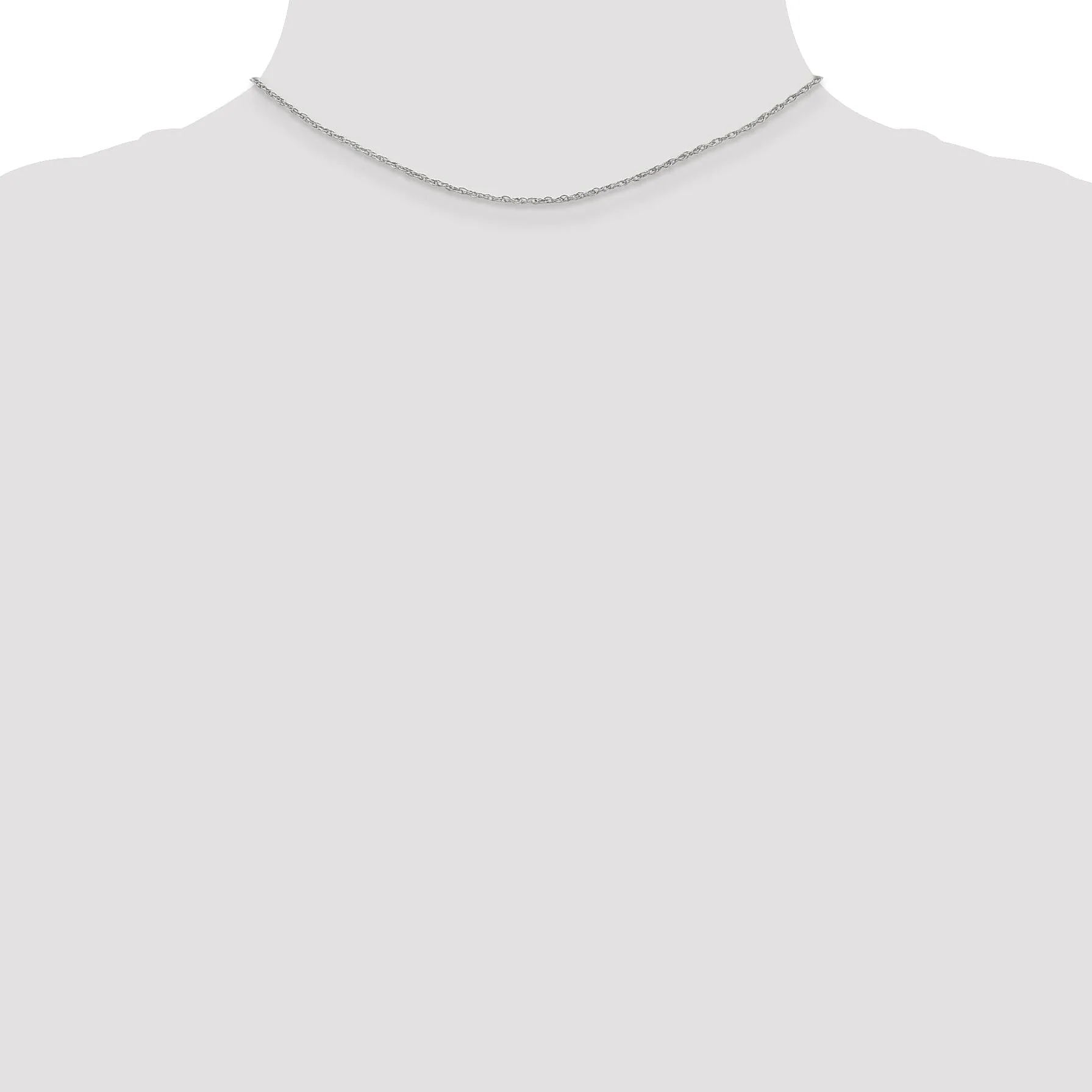 14k White Gold 1.30mm Heavy-Baby Rope Chain