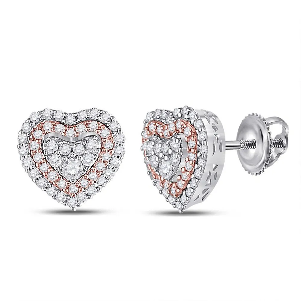 14kt White Gold Heart-Shaped Diamond Earrings: A Timeless Romance