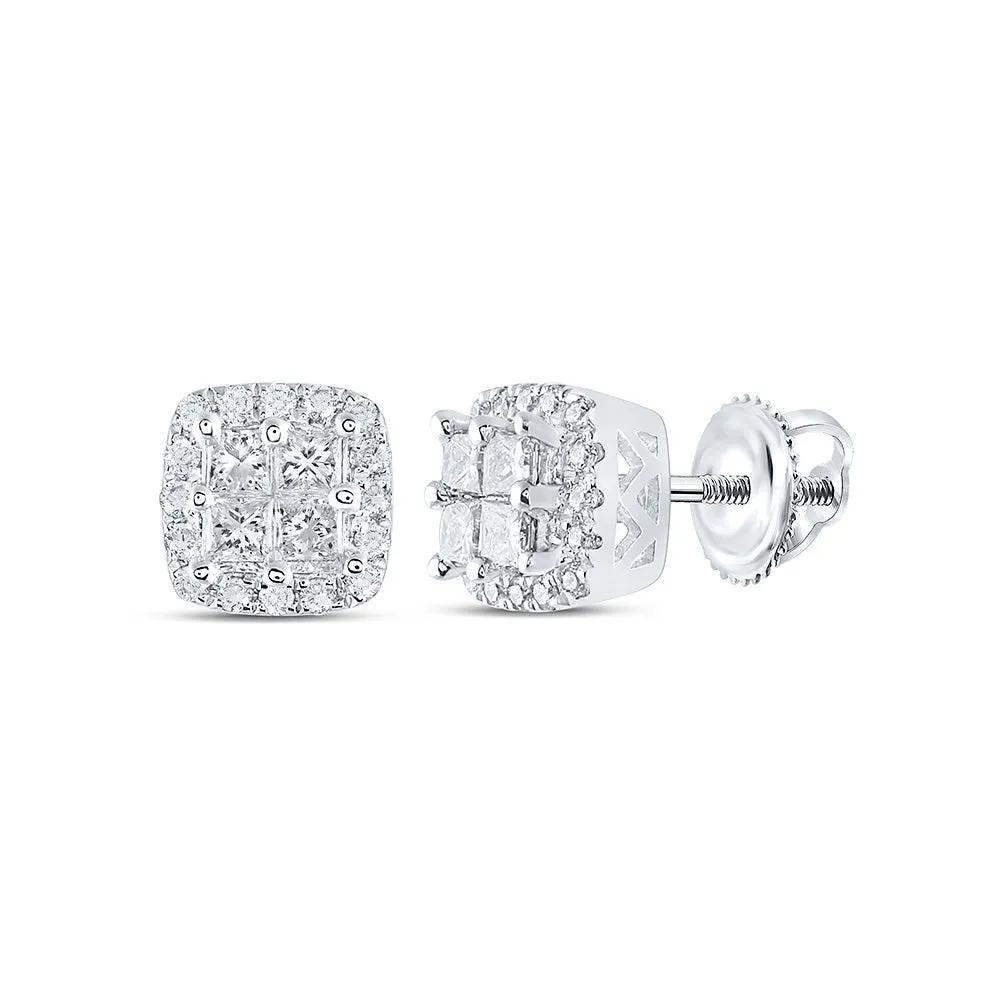14kt White Gold Princess-Cut Diamond Square Earrings - A Timeless Treasure by Splendid Jewellery