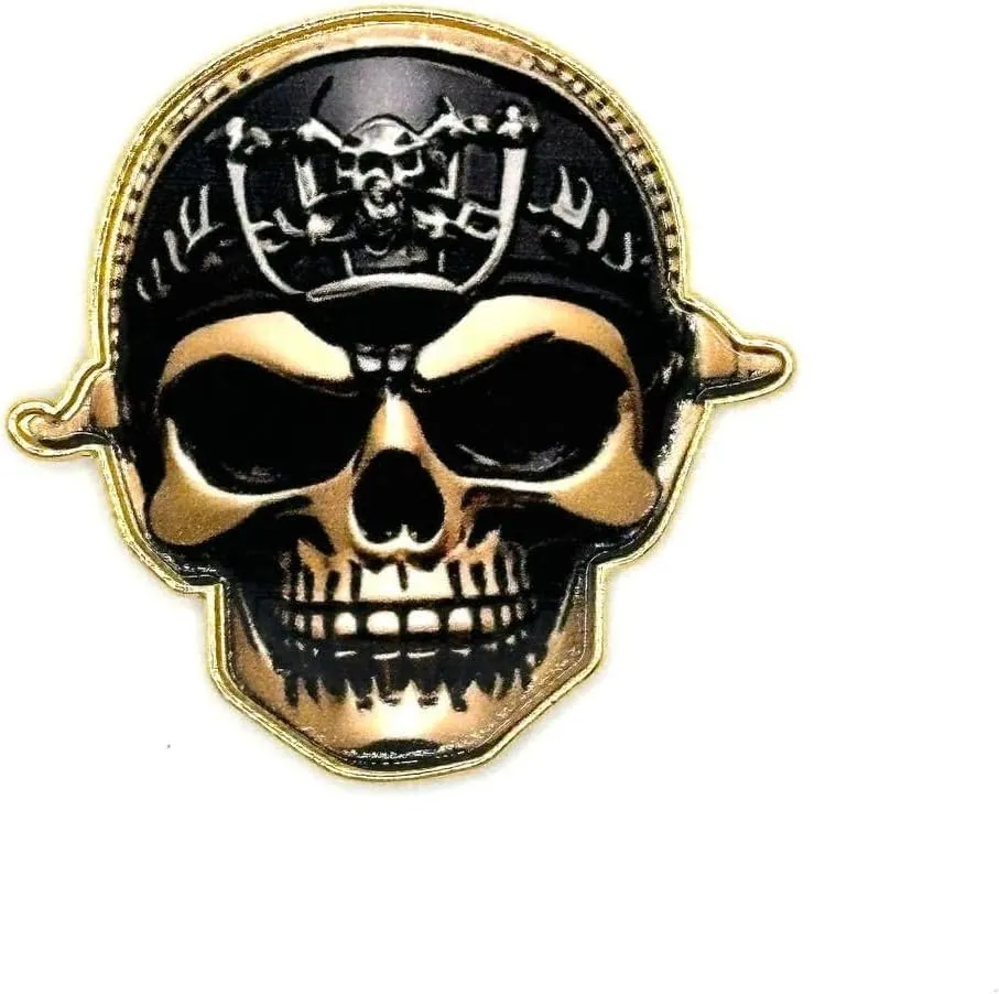 1.5"" Skull Lapel Pin | Horror Halloween Goth Gothic Biker Punk Skull Pins for Vest | Satan Skeleton Satanic Skull Brooch Pin Button Buttons