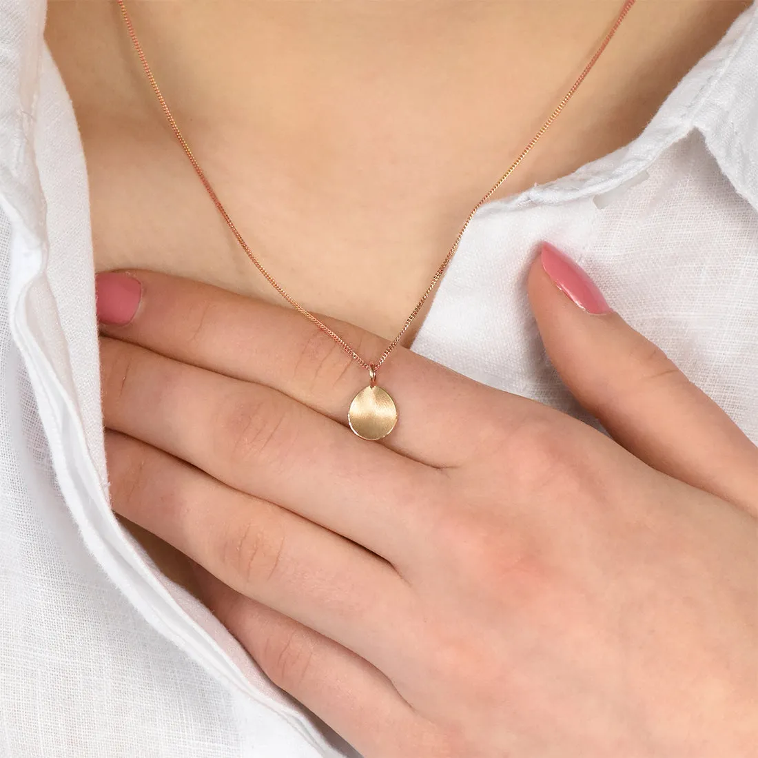 18ct Rose Gold Petite Flower Petal Pendant & Chain
