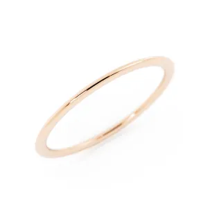 18K Rose Gold High Polish Domed 1mm Wedding Band
