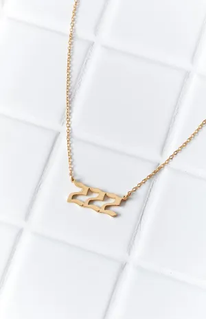 222 Gold Angel Number Necklace