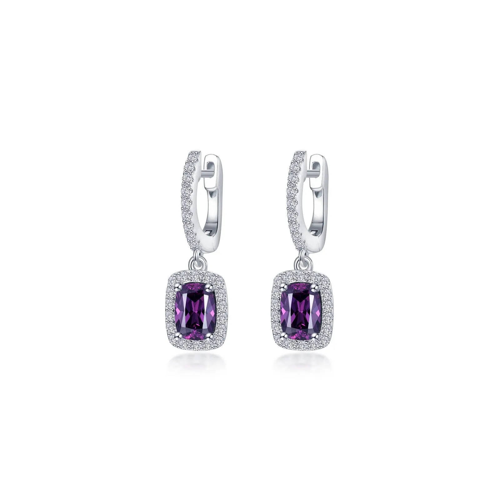 3.02 CTW Halo Cushion-Cut Dangle Earrings E0622BTP00