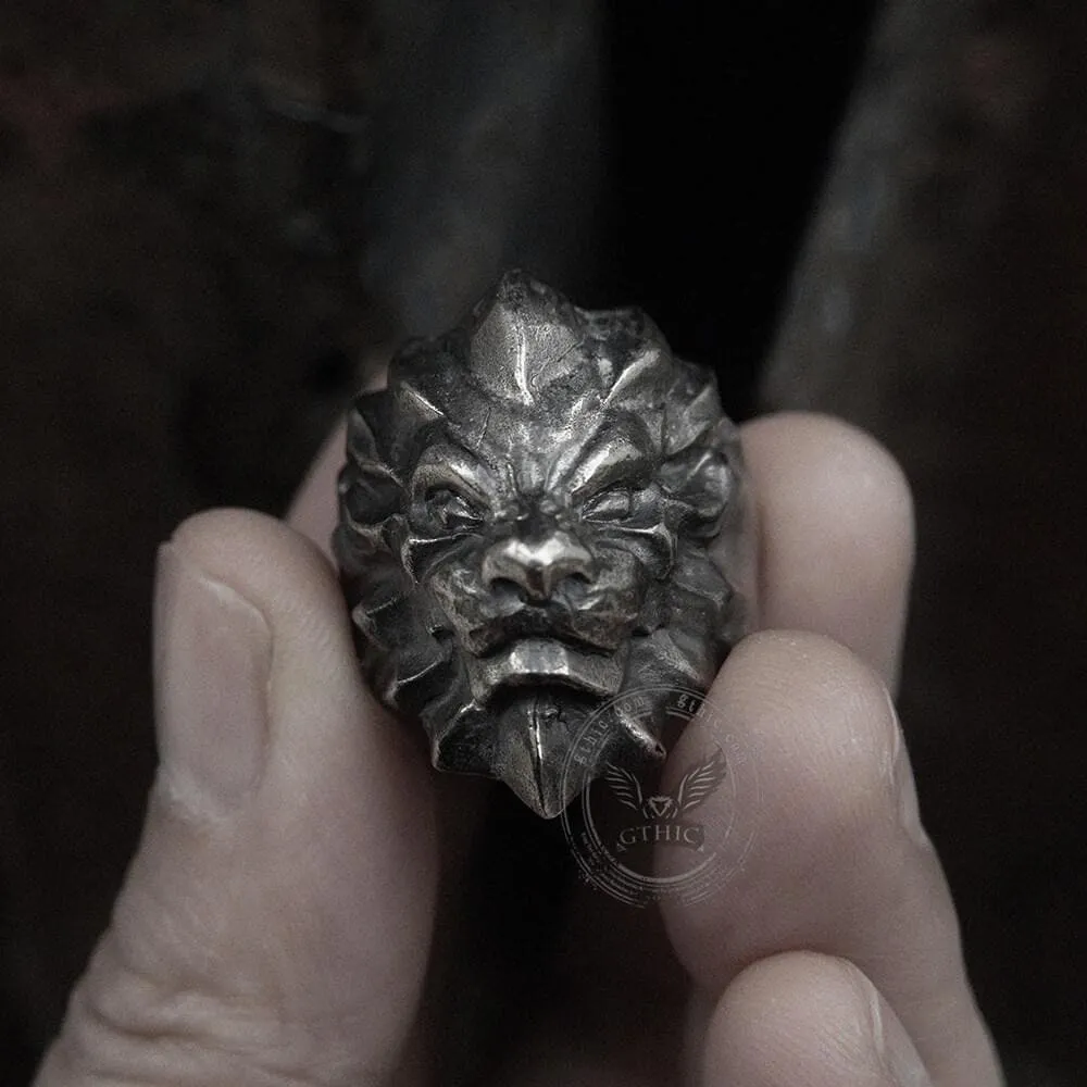 3D Lion Sterling Silver Beast Ring