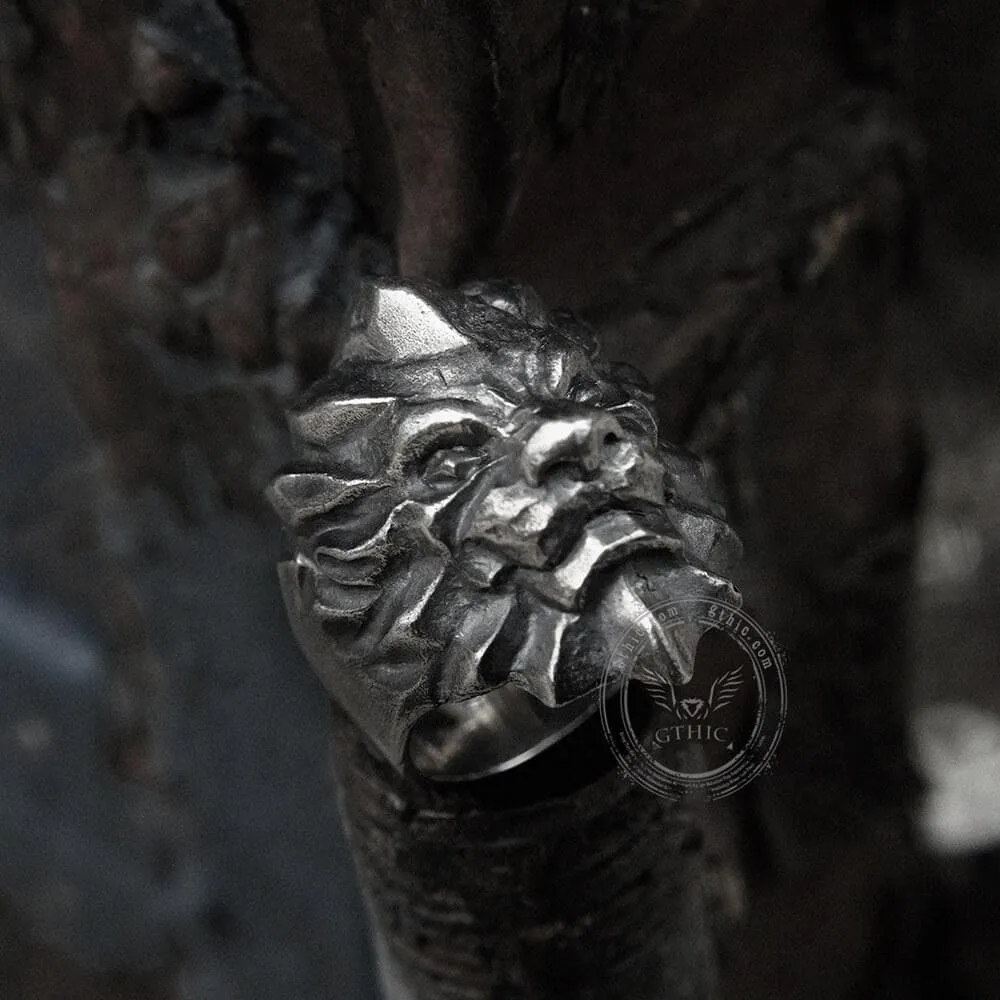 3D Lion Sterling Silver Beast Ring