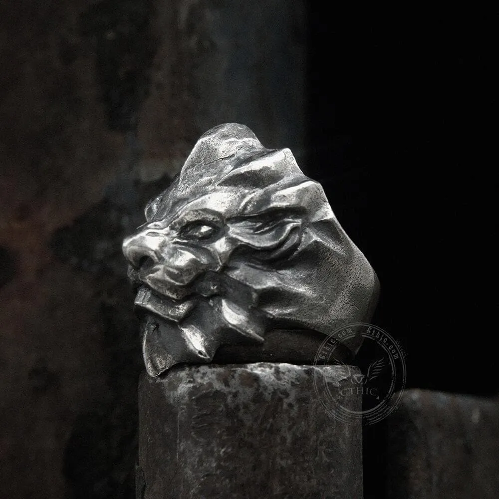 3D Lion Sterling Silver Beast Ring