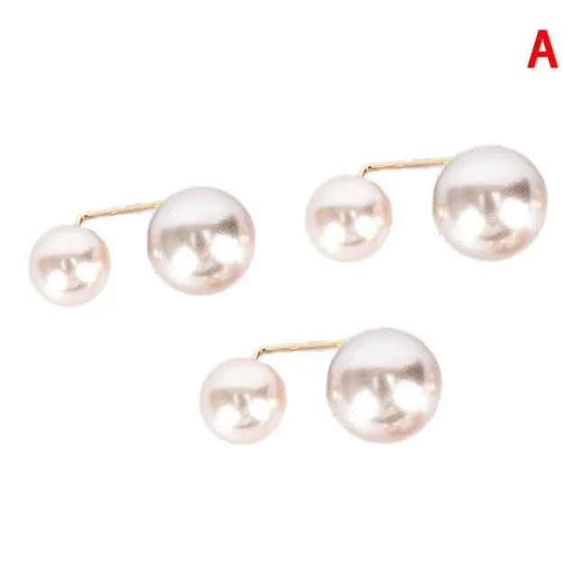 3Pcs/Set Double Pearl Pins for Women Designer Female Brooches Clothes Accessories Simulated Pearl Knit Shirt  Jewelry