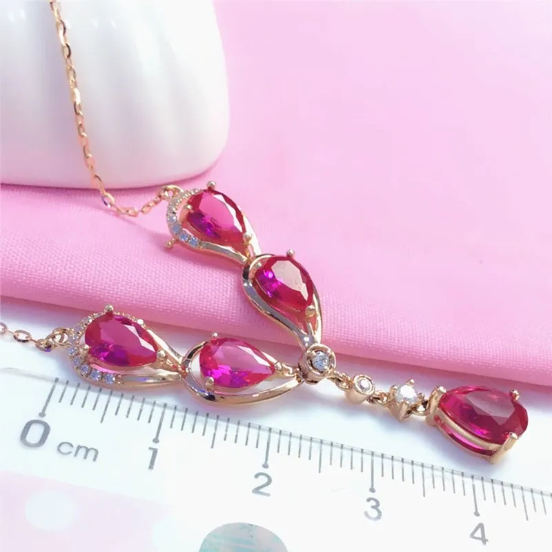 585 Purple Gold Luxury Ruby Necklaces
