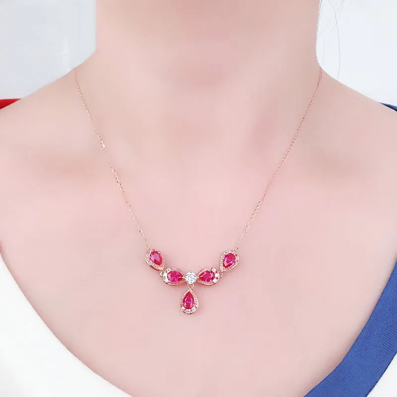 585 Purple Gold Luxury Ruby Necklaces