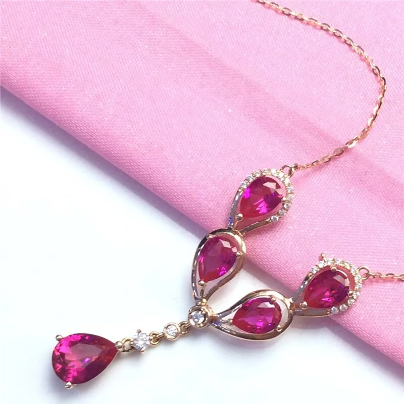 585 Purple Gold Luxury Ruby Necklaces