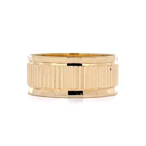 7mm Wide Textured Stacking Band in 14k Yellow Gold
