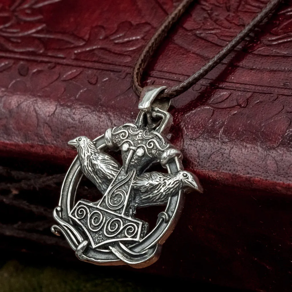 925 Skane Thor's Hammer with Huginn and Munnin