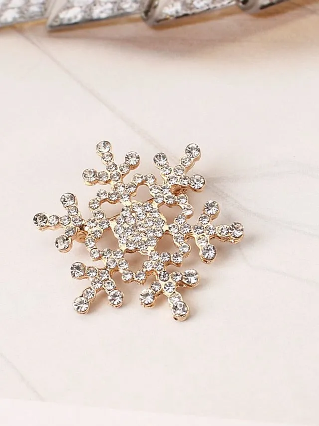 AAA Cubic Zirconia Brooches Classic Flower Stylish Brooch Jewelry Silver Gold For Daily Holiday for Women