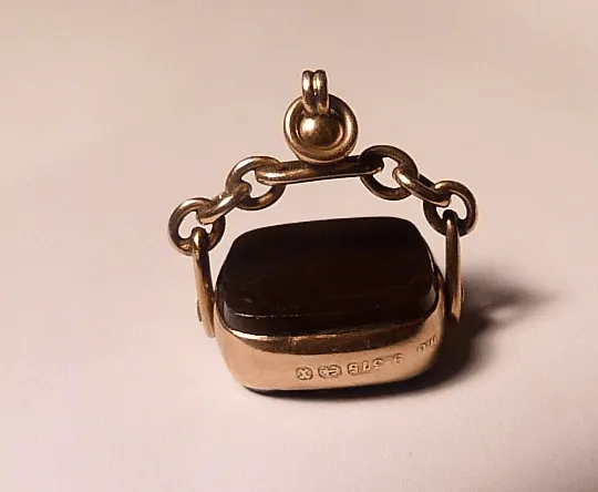Antique gold fob Victorian fully hallmarked gold fob 50th anniversary gifts for men