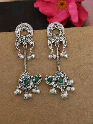 Antique Silver Dangler Earrings with Timeless Replica Design | Sarichka