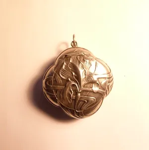 Antique silver gifts French Art Nouveau locket silver wedding anniversary gifts for her
