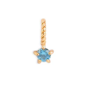 Aquamarine Birthstone Gold Neck Charm