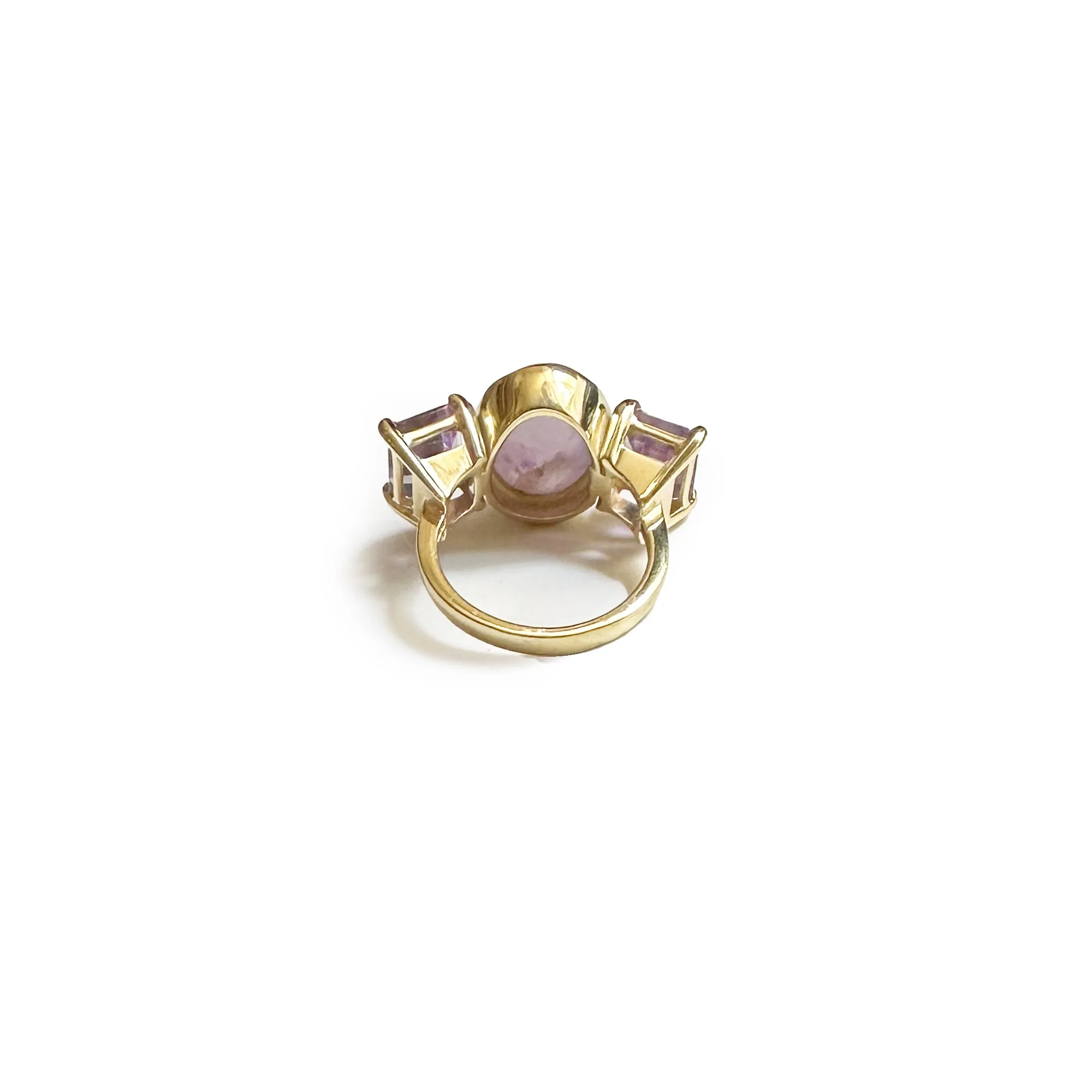 Authentic Ancient Roman Intaglio 1st-2nd century AD on Amethyst 18 Kt Gold ring depicting a winged Phallus
