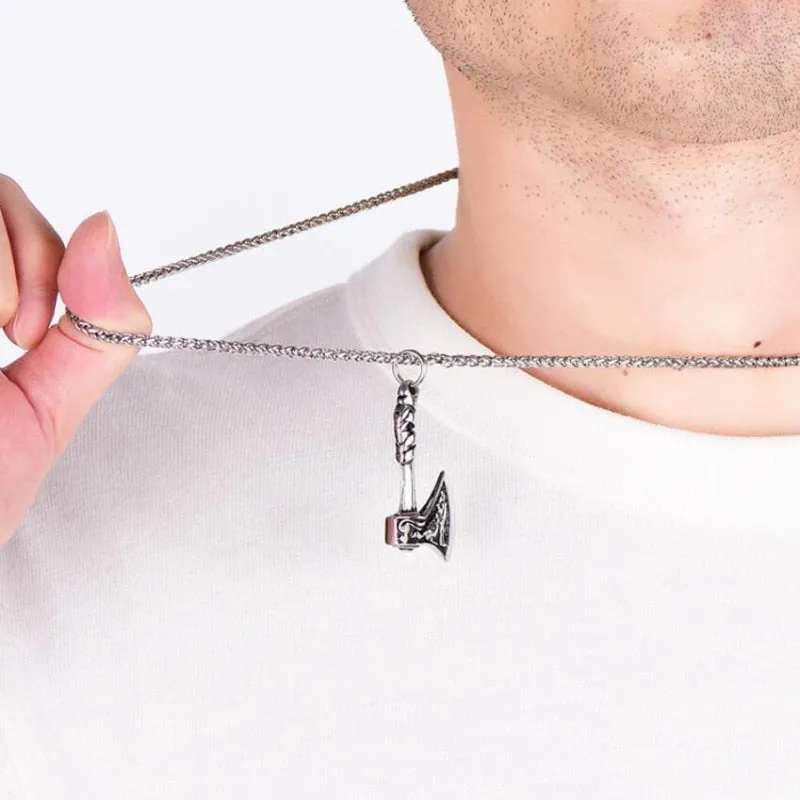Axe With Wolf Totem Necklace
