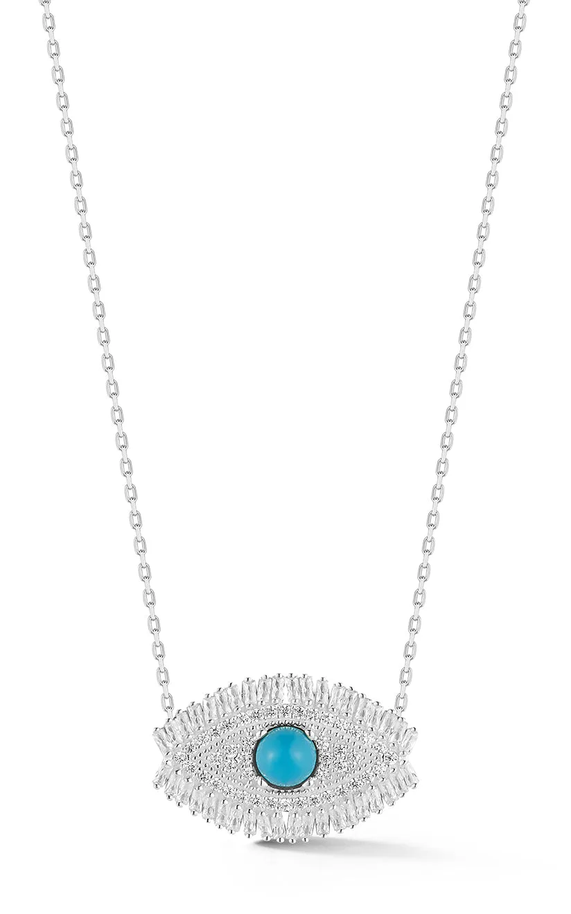 Baguette Evil Eye Necklace