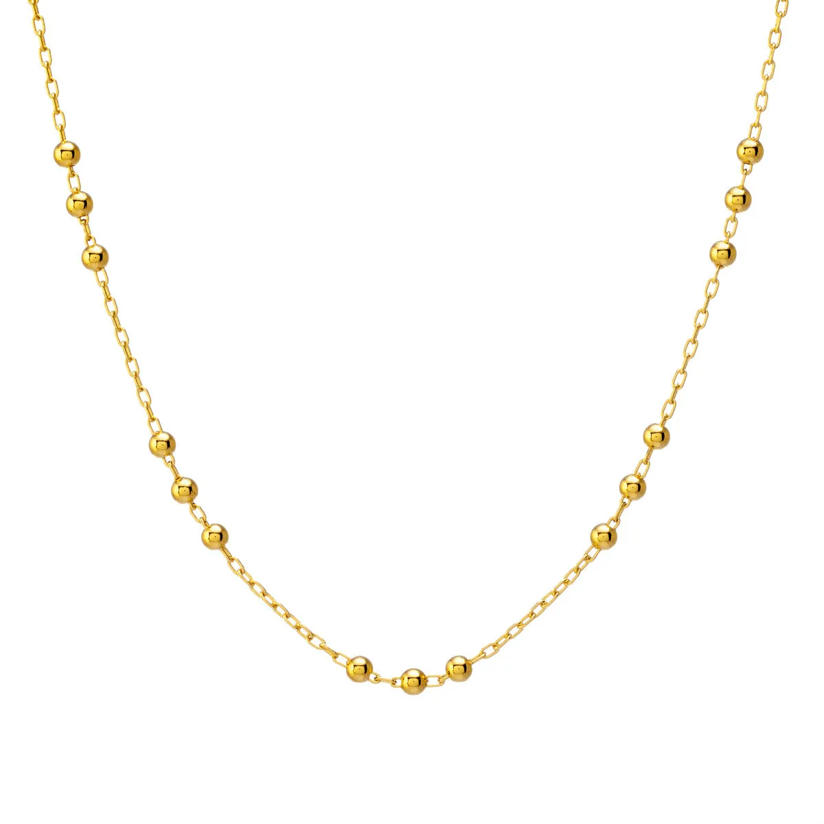 Beaded Chain Necklace Gold