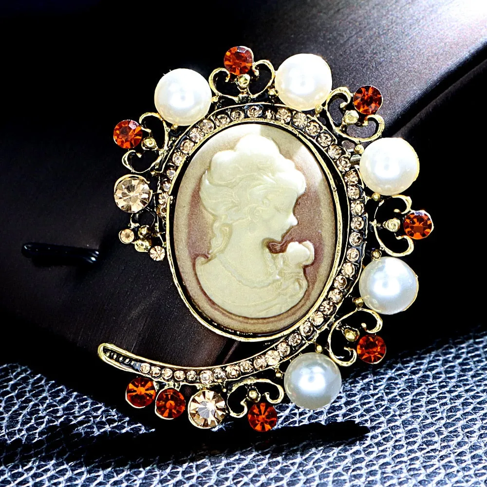 Beauty Head Embossed Brooch 20 Styles Available Classic Fashion Pin Wedding Party Jewelry